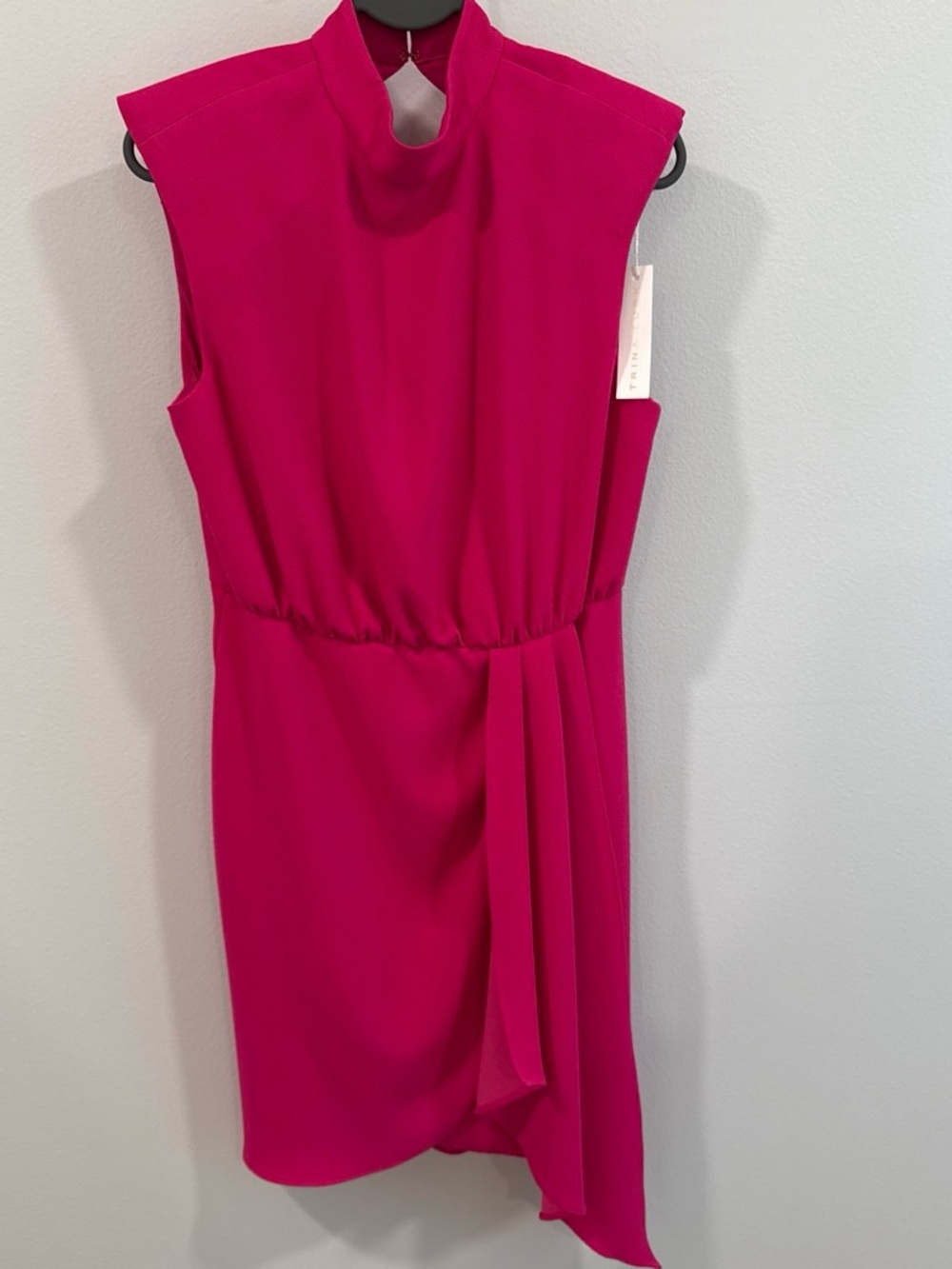 Trina Turk Sleeveless Fuchsia Mock-Neck Dress